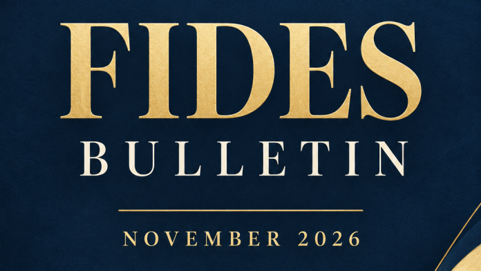 Fides Bulletin in Navy and Gold